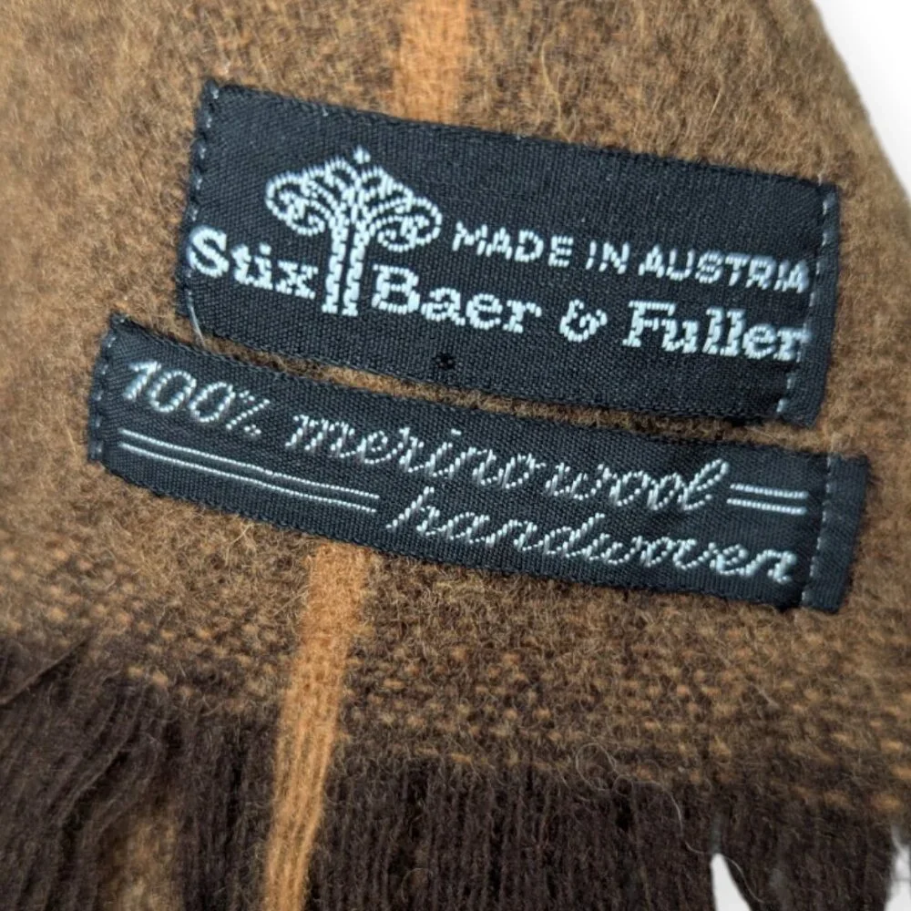 Vintage Stix Baer & Fuller 100% Merino Wool Handwoven Men's Scarf with Fringe